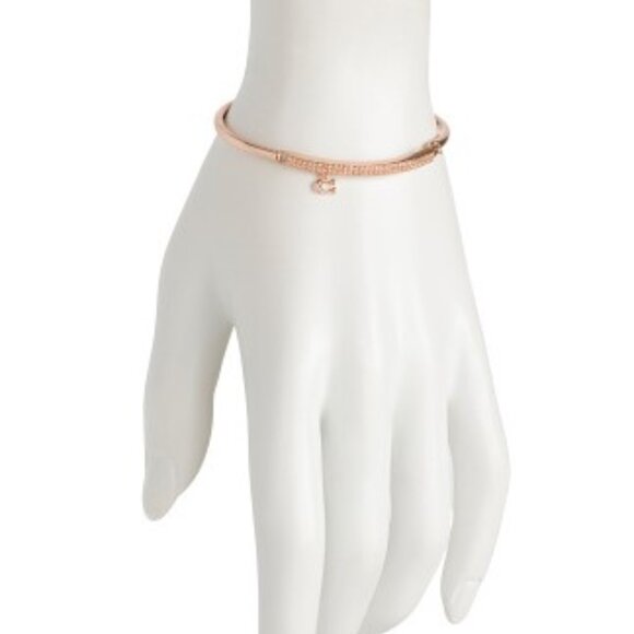 NWT Coach Pave Bar C Charm Bracelet MSRP $98 Rose Gold - Picture 2 of 2